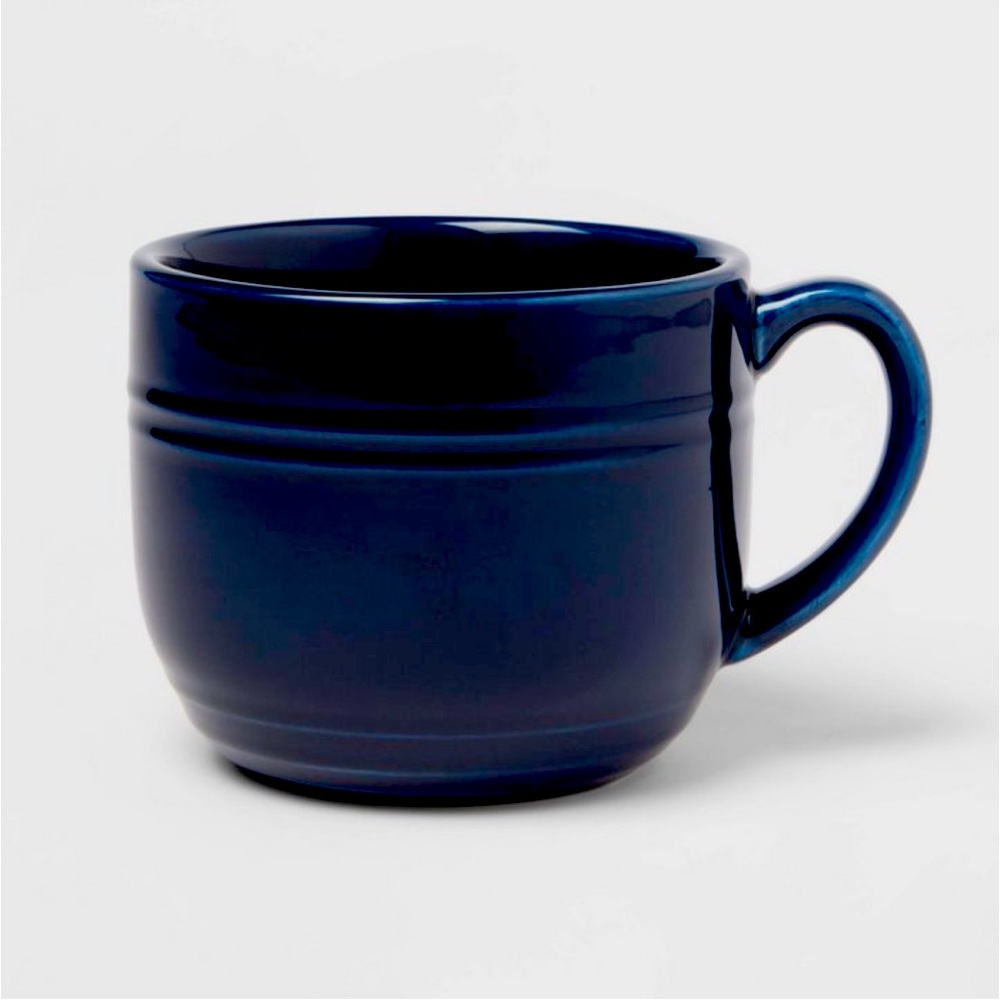 Navy stoneware mugs (4)
